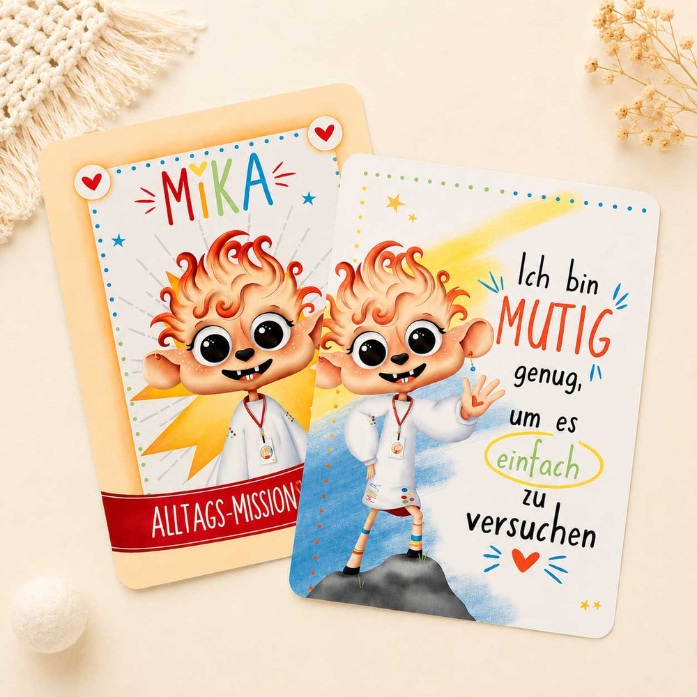 Sammelkarten und Affirmationen